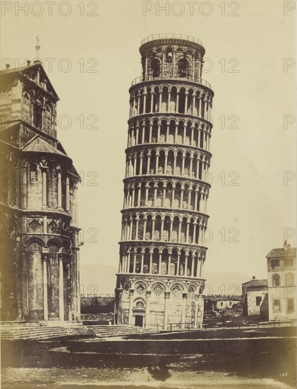 Leaning Tower of Pisa; Fratelli Alinari, Italian, founded 1852, Italy; 1850s; Albumen silver print