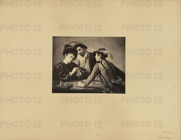 Caravaggio's  The Cardsharps; James Anderson, British, 1813 - 1877, Rome, Italy; about 1845 - 1855; Albumen silver print