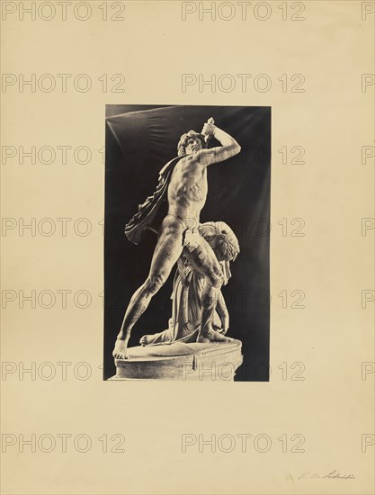 classical sculpture, man with slave; James Anderson, British, 1813 - 1877, Rome, Italy; about 1845 - 1855; Albumen silver print