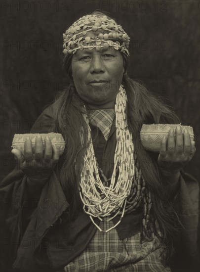 Susie Little - Hoopa Medicine Woman; Edward S. Curtis, American, 1868 - 1952, 1898 - 1924; Gelatin silver print; 20.5 x 15.2 cm