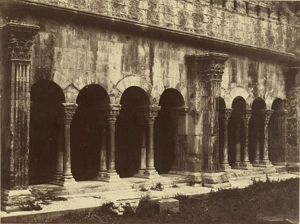 Cloister of St. Trophime, Arles; Édouard Baldus, French, born Germany, 1813 - 1889, Arles, France; 1860s; Albumen silver print