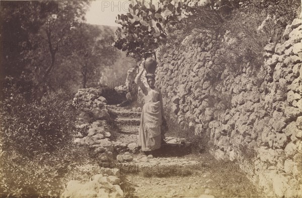 Capri woman carrying jug; James Anderson, British, 1813 - 1877, about 1845 - 1877; Albumen silver print