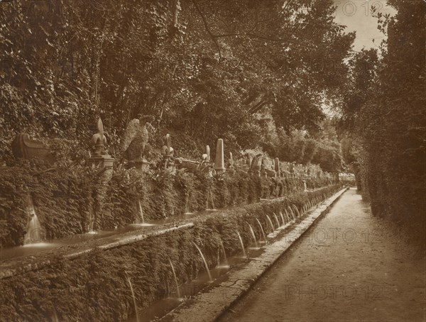 Villa d'Este, Gallery of Fountains; James Anderson, British, 1813 - 1877, Rome, Italy; about 1855 - 1877; Albumen silver print