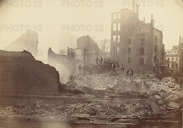 South Side of Milk Street - Looking Toward Washington; James Wallace Black, American, 1825 - 1896, Boston, Massachusetts