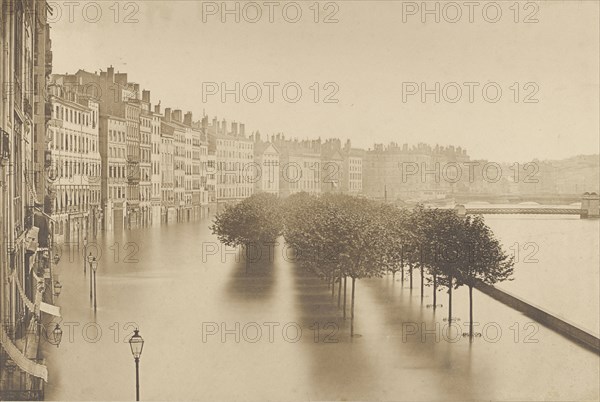 A Flood in Lyon; Louis-Antoine Froissart, French, 1815 - 1860, Lyon, France; 1856; Albumen silver print from a wet collodion