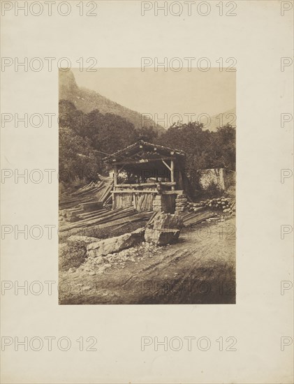 Wood Cabin; André Giroux, French, 1801 - 1879, France; about 1855; Salted paper print; 35.7 x 26.7 cm, 14 1,16 x 10 1,2 in