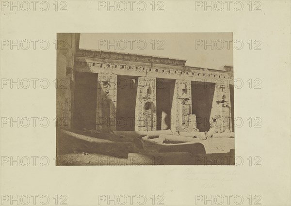 Thèbes. Palais de Médinet Habou, seconde cour, face Ouest; John Beasly Greene, American, born France, 1832 - 1856, Medinet Habu