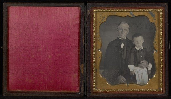 Portrait of a Man and Boy; American; about 1847; Daguerreotype