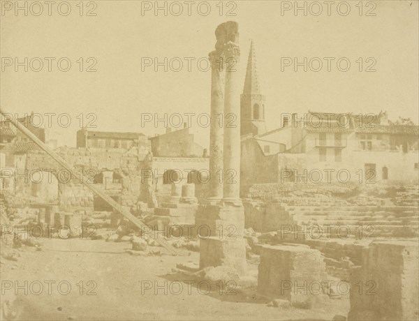 Roman antique theatre in Arles; Pierre-Émile-Joseph Pécarrère, French, 1816 - 1904, Arles, France; 1851; Salted paper print