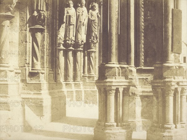 Detailed view of the external colonnade of Bourges Cathedral; Pierre-Émile-Joseph Pécarrère, French, 1816 - 1904, Bourges