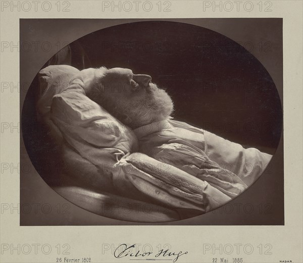 Victor Hugo on His Deathbed; Nadar, Gaspard Félix Tournachon, French, 1820 - 1910, 1885; Woodburytype; 18.7 x 24.4 cm