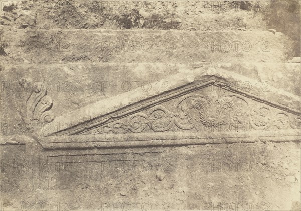 Jérusalem. Vallée de Josaphat. Fronton du Tombeau de Josaphat; Auguste Salzmann, French, 1824 - 1872)