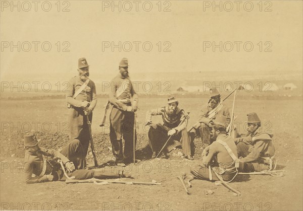 Chasseurs d'Afrique; Roger Fenton, English, 1819 - 1869, 1855; Salted paper print; 16.5 × 23.8 cm