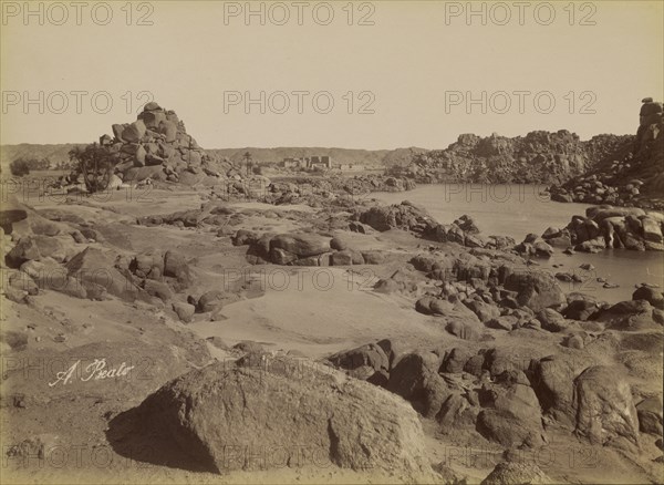 View of Shellal with the Island of Philae , Vue de Chelal avec l'Ile de Phile; Antonio Beato, English, born Italy, about 1835