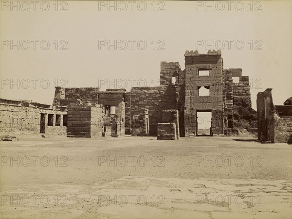 Medinet Habu, The Palace and the Temple of Ptolemy , Medinet Habout, Le Palais et le Temple de Ptolomet; Antonio Beato