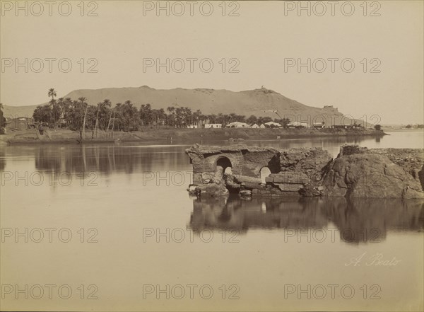 Elephantine Island and the Roman Baths , Ile Elephantine et les Bains Romain; Antonio Beato, English, born Italy, about 1835