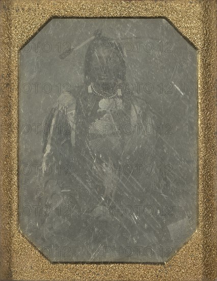 Portrait of a Native American Male Indian; American; about 1847; Daguerreotype