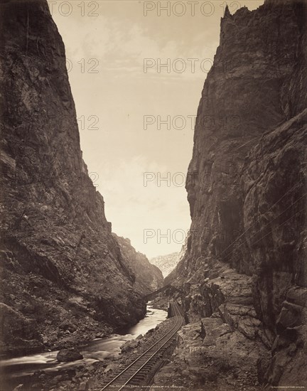 The Royal Gorge, Grand Canyon of the Arkansas; William Henry Jackson, American, 1843 - 1942, about 1880; Albumen silver print
