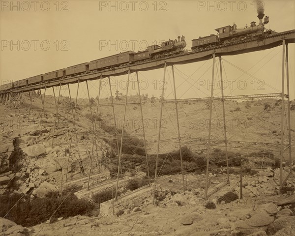 Dale Creek Bridge; William Henry Jackson, American, 1843 - 1942, 1885; Albumen silver print