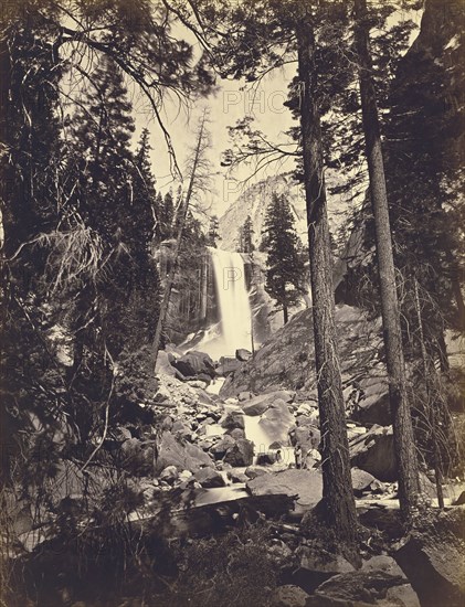 The Vernal Fall, 350 feet high. Yo-semite Valley, Mariposa County, Cal; C.L. Weed, American, 1824 - 1903, Yosemite, California