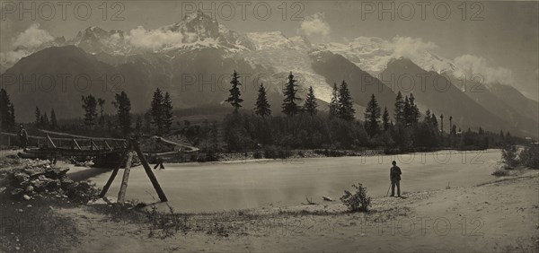 Alpine Landscape; Adolphe Braun, French, 1811 - 1877, 1865 - 1870; Carbon print; 22.2 x 46.8 cm 8 3,4 x 18 7,16 in