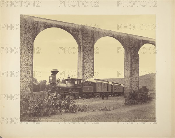Old Aqueduct at Querétaro, Mexico; William Henry Jackson, American, 1843 - 1942, about 1886; Albumen silver print