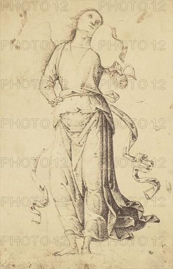 Drawing of an Angel Playing a Viol by Pietro Vannucci, Called Perugino; Roger Fenton, English, 1819 - 1869, London, England