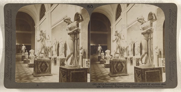 Beautiful Venus of Gallipede, gallery of ancient statues. Museum, Naples, Italy; Underwood & Underwood, American, 1881 - 1940s