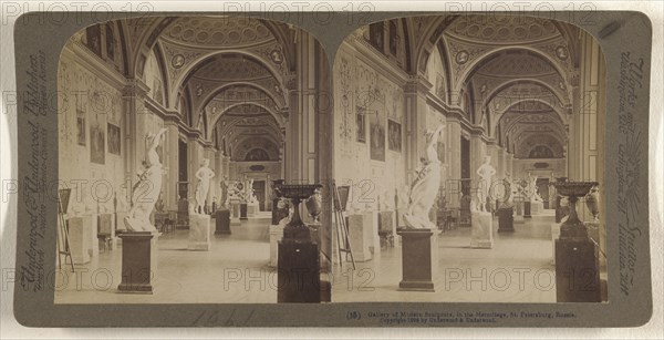 Gallery of Modern Sculpture, in the Hermitage, St. Petersburg, Russia; Underwood & Underwood, American, 1881 - 1940s, 1898