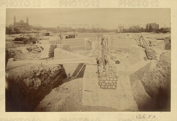 Pier no.3 from behind; Louis-Émile Durandelle, French, 1839 - 1917, April 27, 1887; Albumen silver print