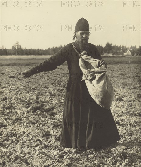 Makarevsky Retreat, Sower; Karl Karlovitz Bulla, Russian, 1854 - 1929, 1913; Gelatin silver print; 19.5 x 16.2 cm