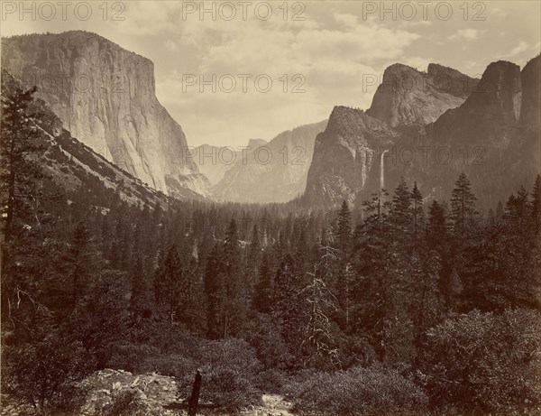 Yo-Semite Valley From Mariposa Trail; Thomas Houseworth & Company, Carleton Watkins, American, 1829 - 1916, or C.L. Weed