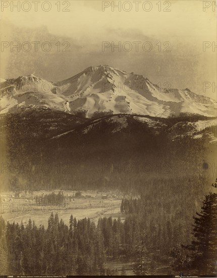 Mt. Shasta; altitude 14,442 feet; and Sissons, Shasta Co., Cal. , Mt. Shasta from Sissons; William Henry Jackson & Co; negative