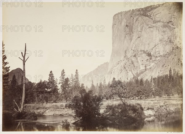 El Capitan, 3600 ft., Yo Semite; Carleton Watkins, American, 1829 - 1916, Yosemite, California, United States; negative 1861