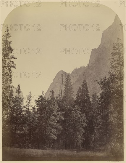 Outline View of the Half Dome - 4967 ft., Yo Semite; Carleton Watkins, American, 1829 - 1916, Yosemite, California, USA