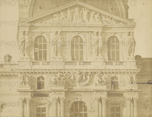 Louvre, facade of a pavillion; Édouard Baldus, French, born Germany, 1813 - 1889, Paris, France; 1850 - 1860; Albumen silver