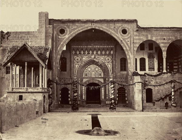 Interieur de Maison, Damas, Félix Bonfils, French, 1831 - 1885, Damascus, Syria; 1872; Albumen silver print