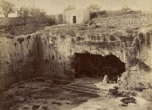 Tombeau des Rois, cour intérieure, Jérusalem; Félix Bonfils, French, 1831 - 1885, Jerusalem, Israel; 1867 - 1870; Albumen