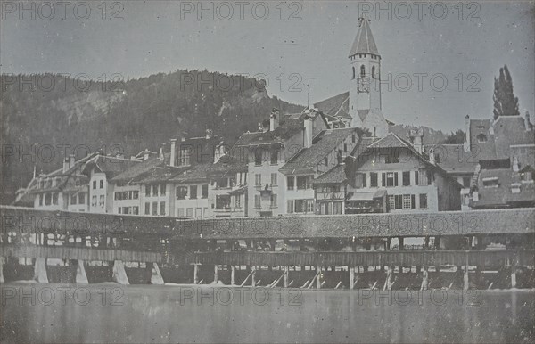 View of Thun, Switzerland; Alphonse-Louis Poitevin, French, 1819 - 1882, 1840 - 1843; Daguerreotype