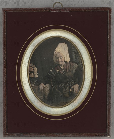 Portrait of an Elderly Woman; French; about 1853; Daguerreotype, hand-colored