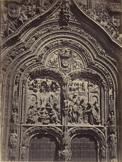 Cathedral door, Salamanca; Charles Clifford, English, 1819,1820 - 1863, 1858; Albumen silver print