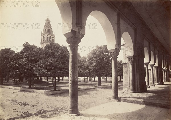 Galeria del patio de los naranjos, Cordova; Juan Laurent, French, 1816 - 1892, Cordoba, Spain; 1875; Albumen silver print