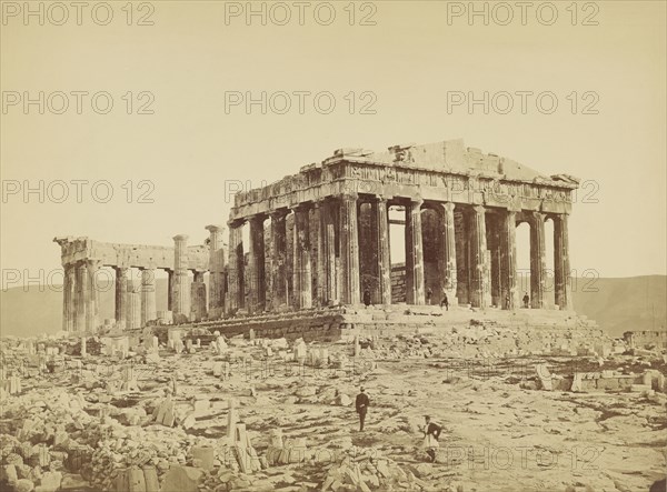 Parthenon, from the northwest; Petros Moraites, Greek, about 1835 - 1905, 1870; Albumen silver print