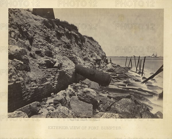 Exterior View of Fort Sumpter; George N. Barnard, American, 1819 - 1902, negative about 1865; print 1866; Albumen silver print