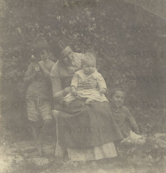 Frances Crowell and her Children; Thomas Eakins, American, 1844 - 1916, 1880s; Platinum print; 16.3 x 15.5 cm