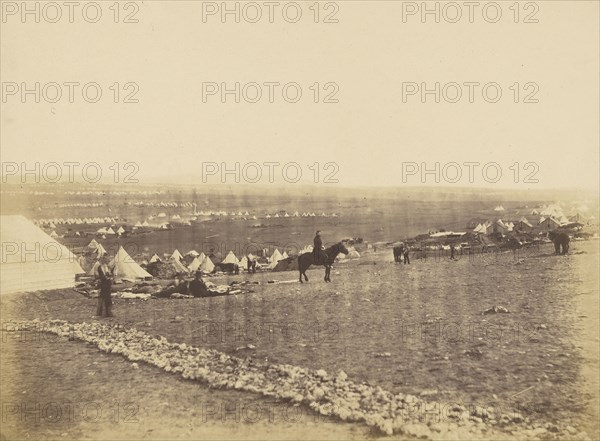 Plateau before Sebastopol, Turkish tents in the distance; Roger Fenton, English, 1819 - 1869, 1855; Salted paper print