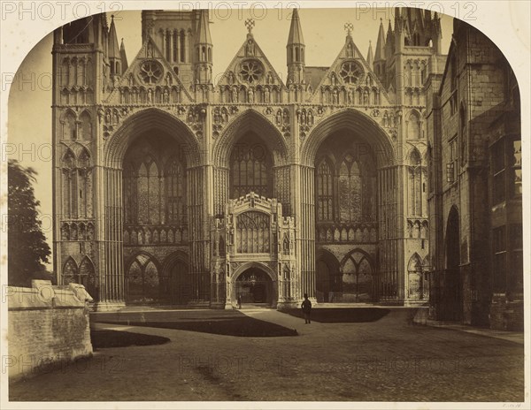 Peterborough Cathedral, West Front; Roger Fenton, English, 1819 - 1869, Peterborough, Cambridgeshire, England; about 1856
