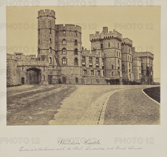 Windsor Castle. Entrance to the Terrace with the York, Lancaster and Devil's Towers; Arthur James Melhuish English, 1829 - 1895