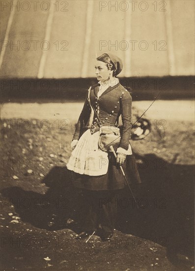 Cantiniere; Roger Fenton, English, 1819 - 1869, 1855; Salted paper print; 17 x 12.2 cm, 6 11,16 x 4 13,16 in