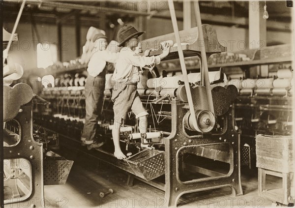 Doffer Boys, Macon, Georgia; Lewis W. Hine, American, 1874 - 1940, Macon, Georgia, United States; January 1909; Gelatin silver